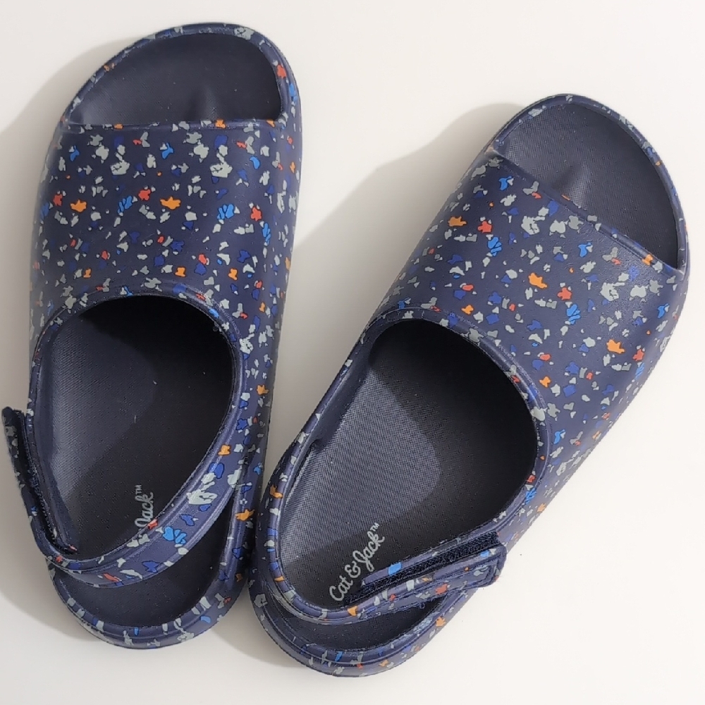 Cat & Jack Kids' Navy Sandals with Colorful Print